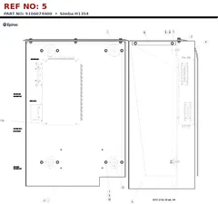 Epiroc Simba H1354 technical drawing, reference 5, part 9106074600