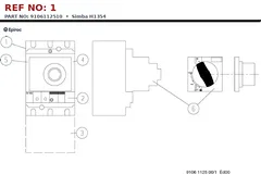 Epiroc Simba H1354 technical drawing, reference 1, part 9106112510