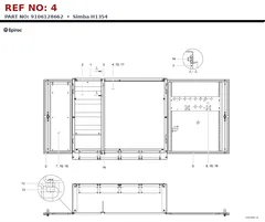 Epiroc Simba H1354 technical drawing, reference 4, part 9106128662