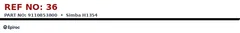 Epiroc Simba H1354 technical drawing, reference 36, part 9110853800