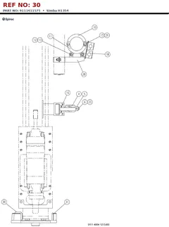 Epiroc Simba H1354 technical drawing, reference 30, part 9111411575