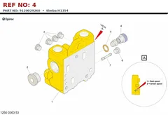 Epiroc Simba H1354 technical drawing, reference 4, part 9120029260