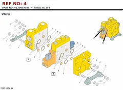 Epiroc Simba H1354 technical drawing, reference 4, part 9120092035