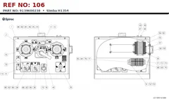 Epiroc Simba H1354 technical drawing, reference 106, part 9139600238