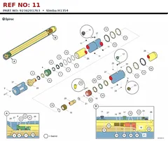 Epiroc Simba H1354 technical drawing, reference 11, part 9236201763