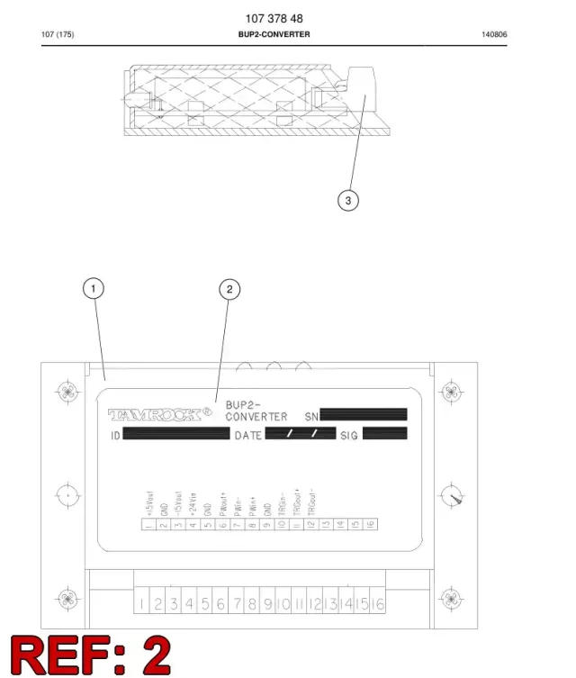 BUP2-CONVERTER TYPE PLATE