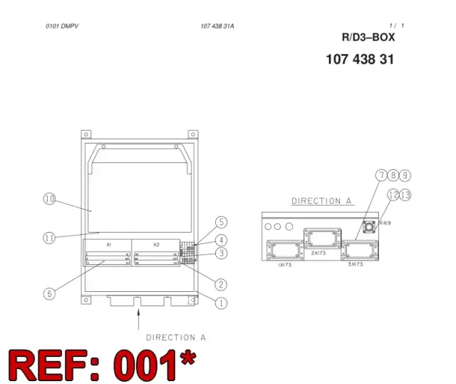 BOX 400X300X125(EMC) HOLES