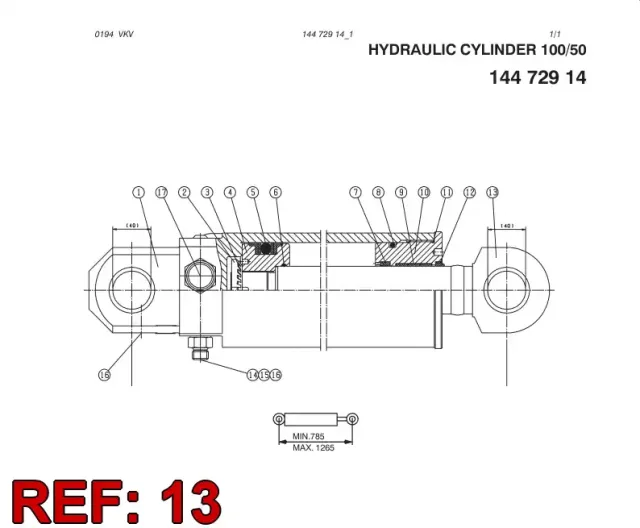 PISTON ROD 50 L=647+2-0