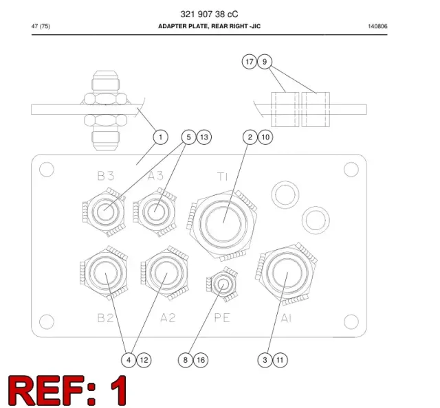 ADAPTER PLATE, REAR RIGHT