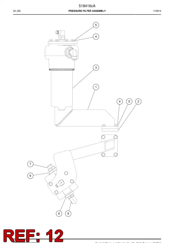 PRESSÃO FILTRO ASSEMBLY