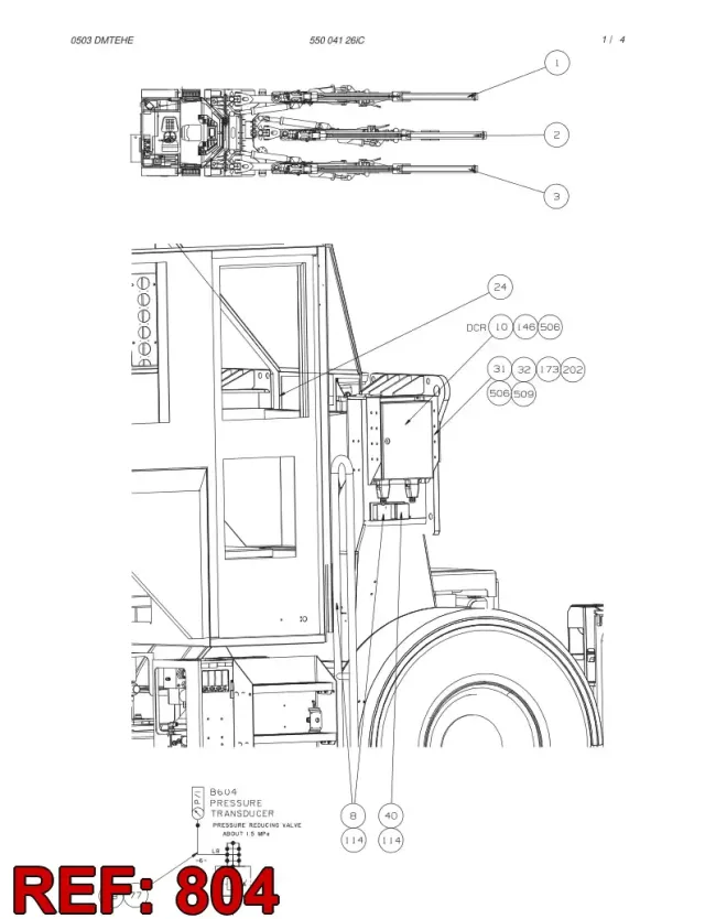 HYDR.HOSES/PRESSURE TRANSDUSER