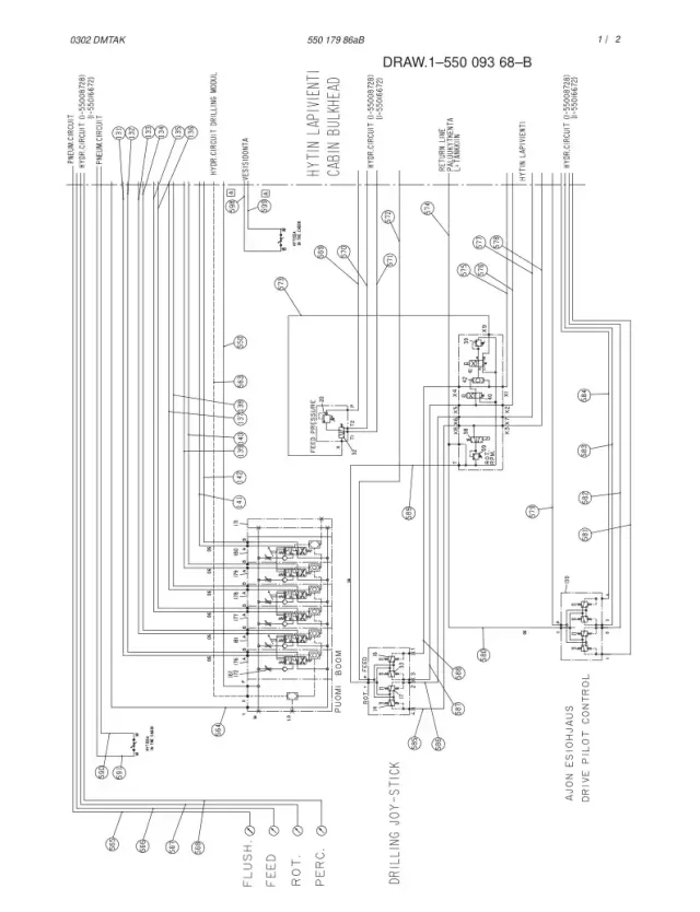 HDRAULIC DIAGRAM,CABIN (1-550