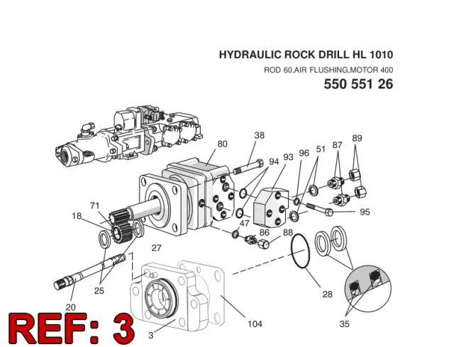 SPACER/ ROCK DRILL