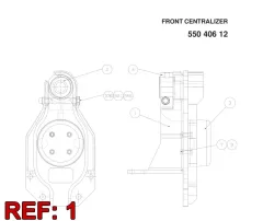 Sandvik FRONT CENTRALIZER, Yeraltı — teknik çizim