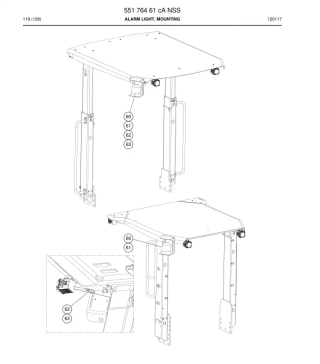 MOUNTING, ALARM LIGHT