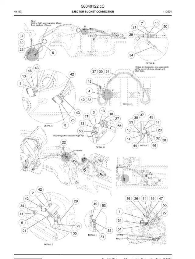 EJECTOR BUCKET CONNECTION