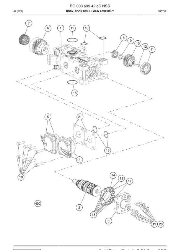 BODY, ROCK DRILL