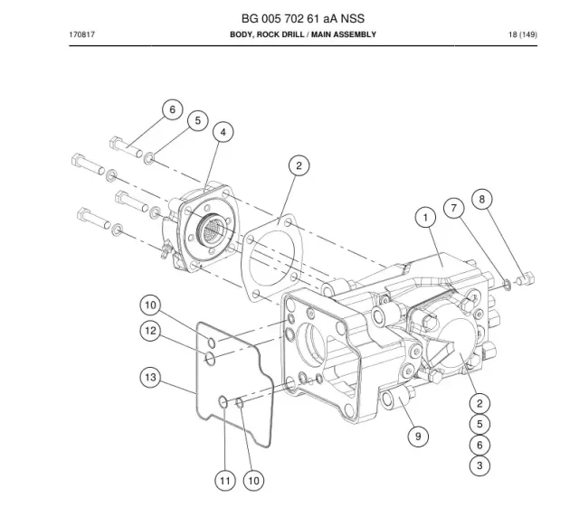 BODY, ROCK DRILL