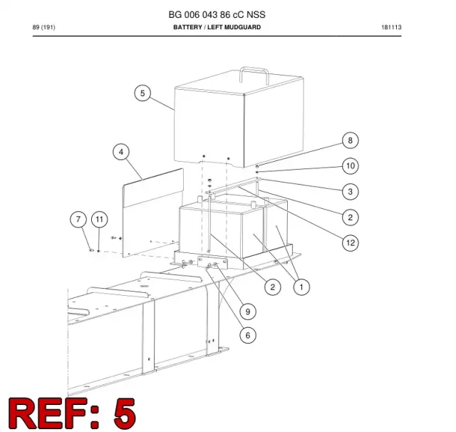 COVER, BATTERY
