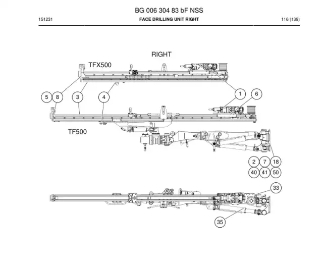FACE DRILLING UNIT RIGHT