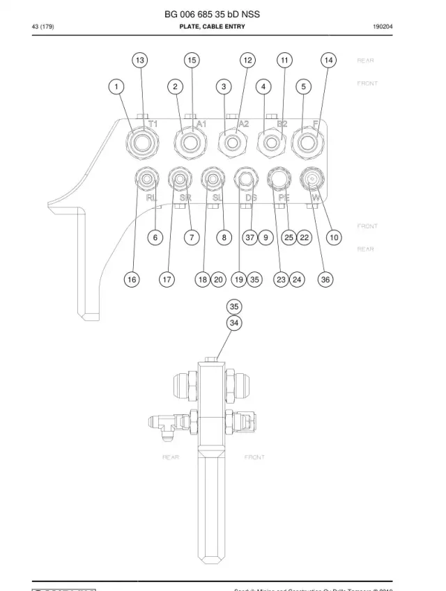 PLATE, PASO DE CABLE