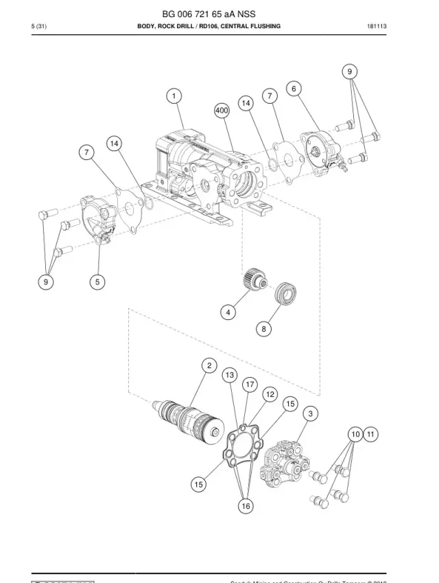 BODY, ROCK DRILL