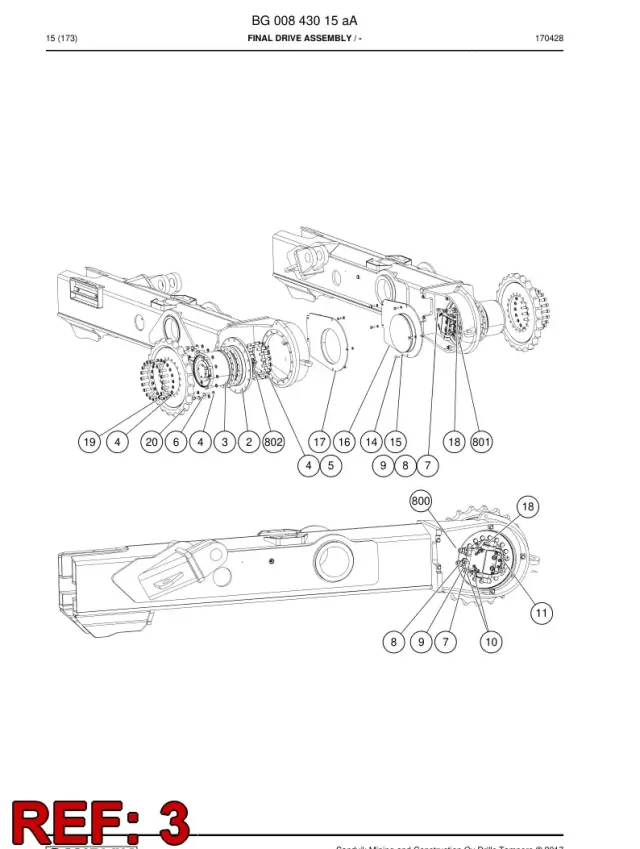 DRIVE MOTOR, CRAWLER TRACK