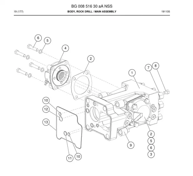 BODY, ROCK DRILL