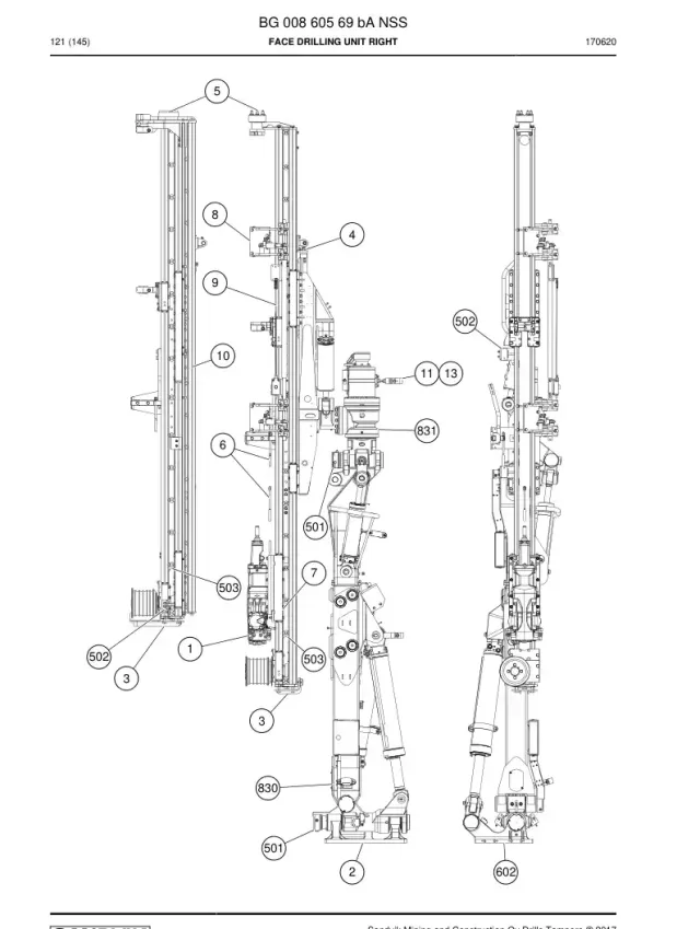 FACE DRILLING UNIT RIGHT