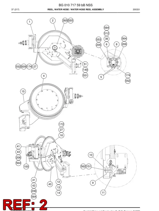 REEL, WATER HOSE