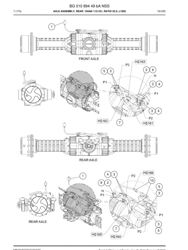 AXLE GRUBU, REAR