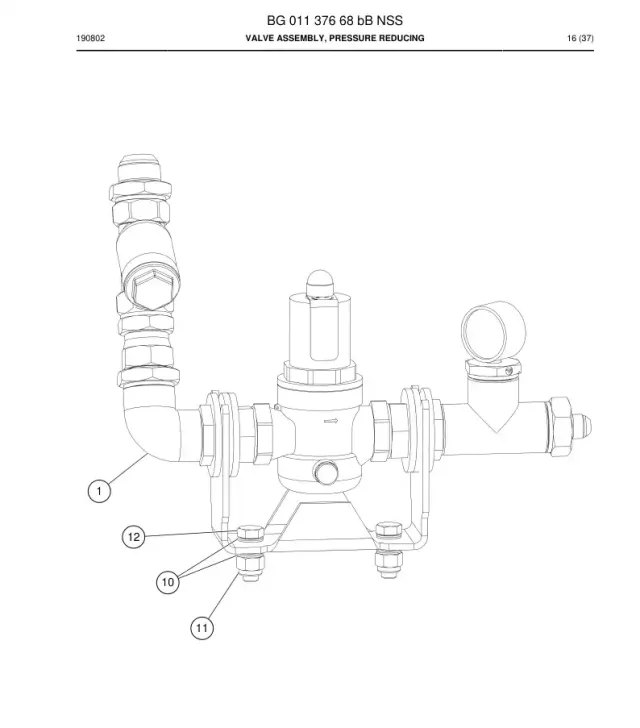 VÁLVULA CONJUNTO, PRESSURE REDUCING