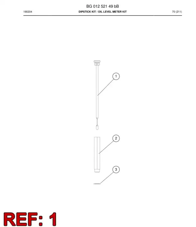 OIL LEVEL DIPSTICK